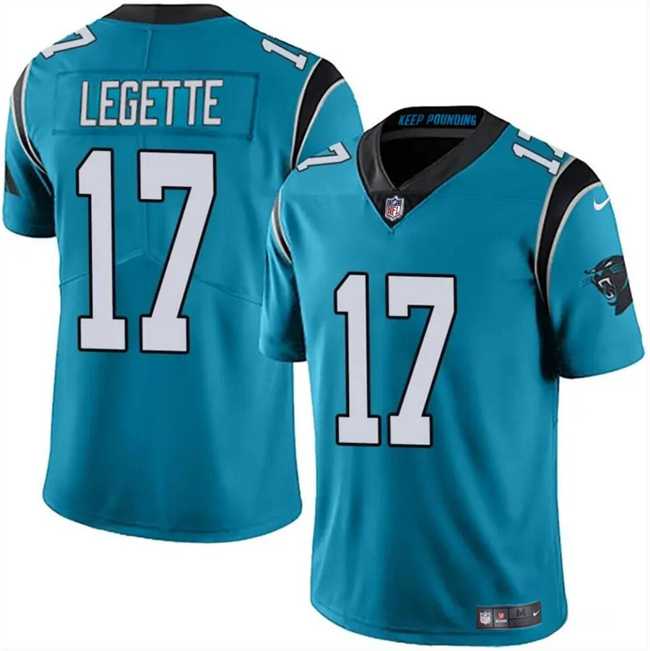 Youth Carolina Panthers 17 Xavier Legette Blue 2024 Draft Vapor Limited Stitched Jersey Dzhi